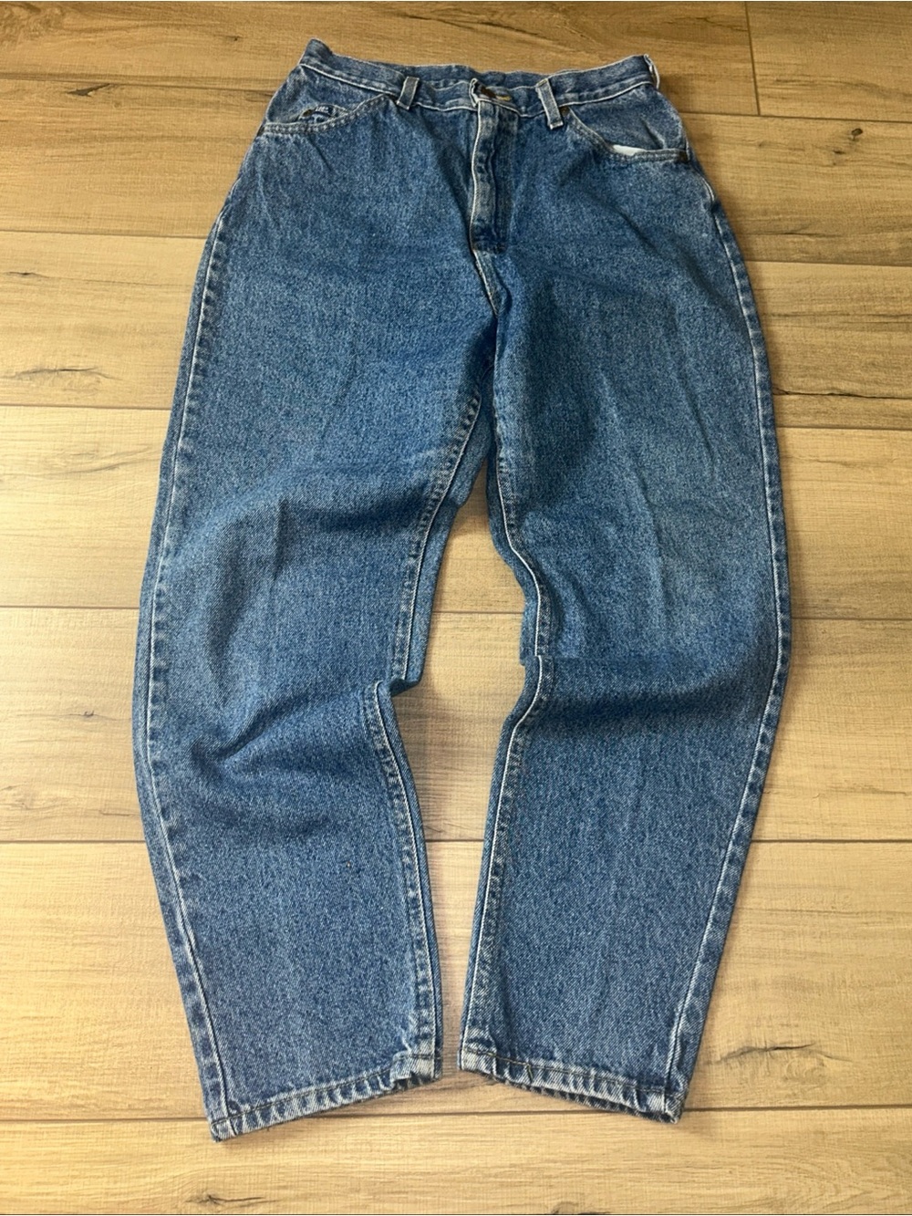 Lee Jeans Womens High Rise Relaxed Tapered USA 90s Tapered Leather Patch